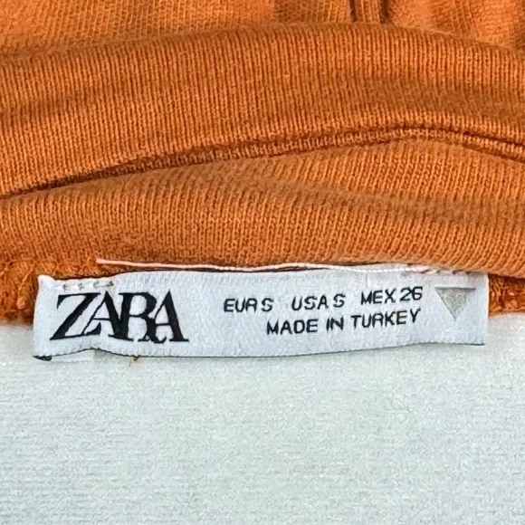 Zara Bubble Hem Balloon Halter Maxi Dress Backless Orange Boho Resort Small - Picture 5 of 9